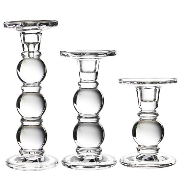 Buy Classic Clear Glass candle holder for party wedding celebration at wholesale prices