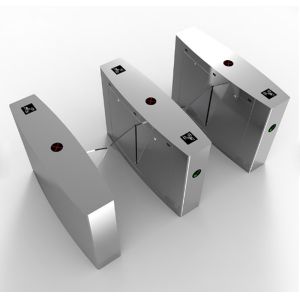 High Speed Access Control Turnstile Gate , RFID Card Flap Barrier Gate Bridge