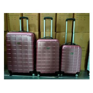 Colorful 3 Pcs Luggage Travel Set Bag ABS Trolley Suitcase With 4 Universal