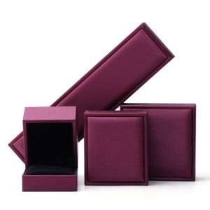 Custom Luxury Velvet Jewelry Packaging Box with Purple PU Leather from Hanhong