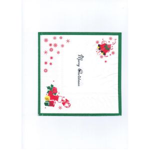 Disposable Christmas Paper Serviettes , SGS 1.27*3.4m Kitchen Napkins Paper