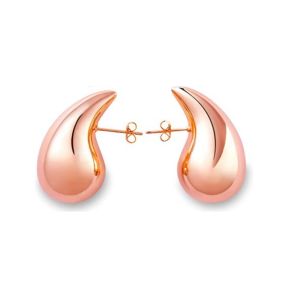 Customized Logo 18K Gold Plated Teardrop Hollow Stud Earring for Girls Jewelry