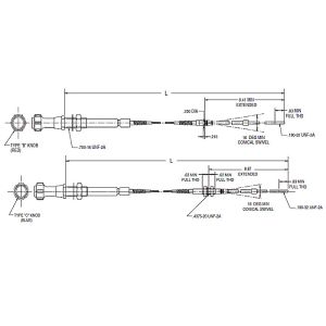 Threaded Mount Head Gear Shift Control Cable Head Prop / Pitch 565 - 550 Series