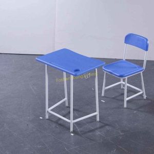 China Fixed height HDPE Standard Middle School Metal Desk and Chair Set on sale