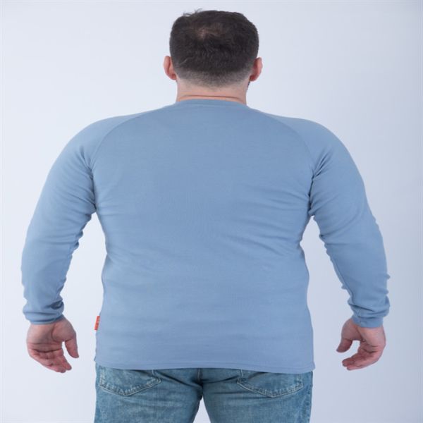 Knitted 7oz Interlock Fire Retardant Long Sleeve Shirts EN61482-2 Light Blue