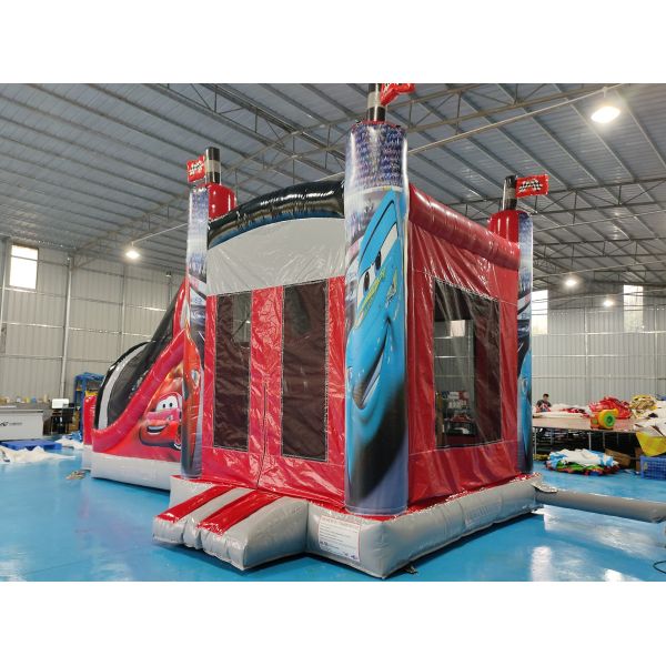 Outdoor Inflatable Castle Combo Race Cars Cartoon Movies Inflatable Bouncer With Slide Combo Inflatable Bounce House