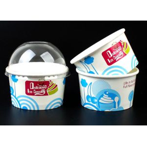 Quality Disposable Ice Cream Cups Gelato Cups With Covers and Spoons for sale