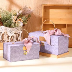 Magnet Closure Gift Packaging Boxes Rigid Cardboard Cloth Cover Travel Jewelry