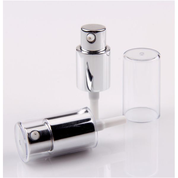 Aluminum Plastic Treatment Pump Two Head Full Cover Cosmetic Lotion Pump