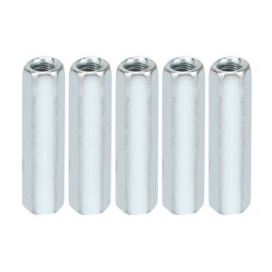 Long Hexagon Threaded Connecting Nut Zinc Plated Stainless Steel
