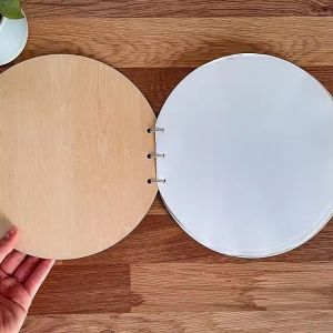 Handcrafted Plywood Baby Shower Souvenir Guestbook Milestone Wooden Circles