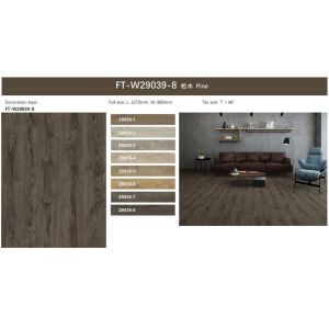 GKBM FT-W19039-8 Eco-friendly Click Waterproof Fireproof Thin Pine Stone