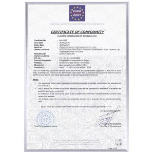 Quzhou Kingkong Machinery Co., Ltd. Certifications