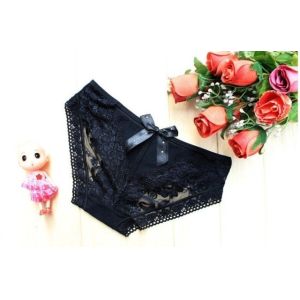 China Sexy Sheer Thong with strap bowknot on sale