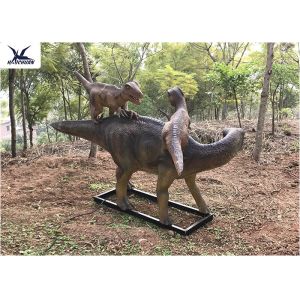 Life Size Animatronic Dinosaur Garden Ornaments Mother And Baby Garden Display