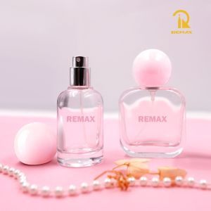 50ml Clear Glass Perfume Bottle with Round Cap and Screw Neck Refillable Design
