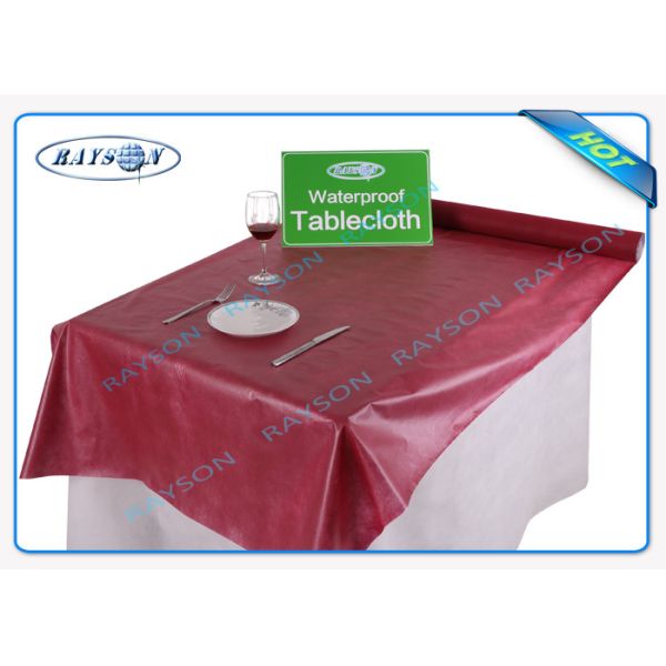 Buy Waterproof / Anti Water Non Woven Tablecloth For Resturant Celeste / Marron / Fuxia at wholesale prices