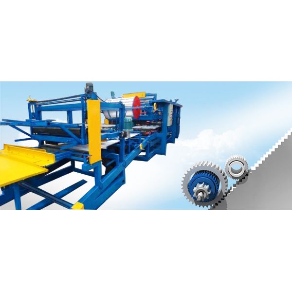 Wall / Roof Sandwich Panel Roll Forming Machine Rock Wool Sandwich Plate Machine