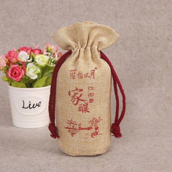 Buy Yellow Canvas Drawstring Bags / Mini Personalised Cotton Drawstring Bags at wholesale prices