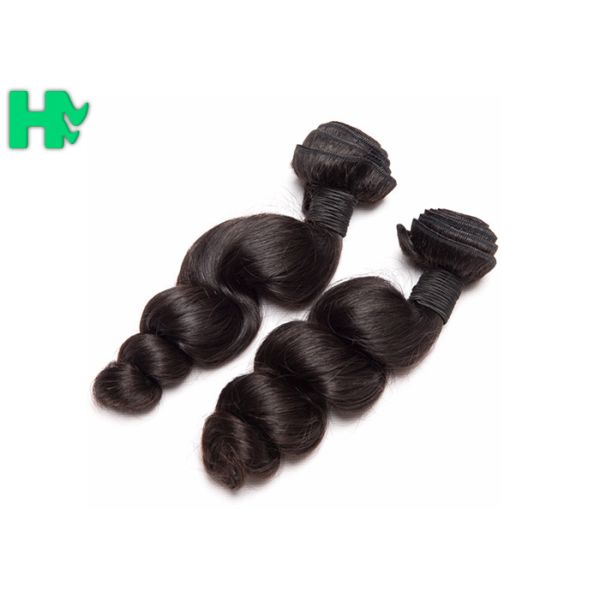 Peruvian Loose Wave Remy Natural Human Hair Extensions Natural Black Soft & Smooth