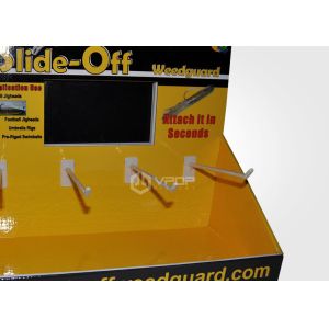 Orange Cardboard Countertop Hook Display Oil Lamination Surface Treatment