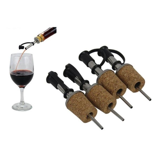Buy Stainless Steel Bottle Pourer Spout Dispenser Olive Oil Liquor Bottle with Cork Stopper at wholesale prices