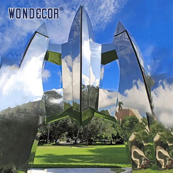 Buy Large outdoor park forging metal abstract rocket stainless steel sculpture at wholesale prices