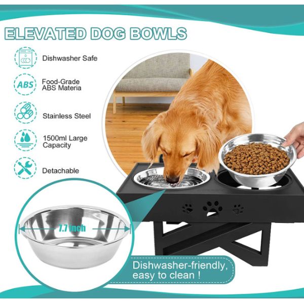 Elevated Dog Bowls Adjustable Raised Dog Bowl For Small Medium Large Dogs And Pets