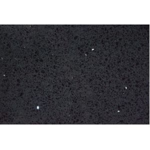 Artificial Black Big Crystal Quartz Stone Slab For Bathroom Anti Faded