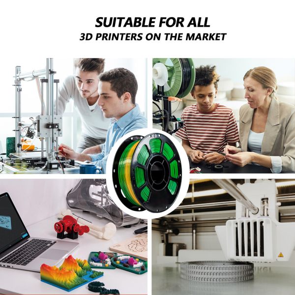 iBOSS High Toughness Silk Dual Color PLA+ Silk Gold Green 1.75mm 3D Printer Filament