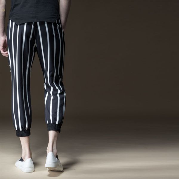 Stripe Men Loose Jogger Pants / Sportswear Sweatpants For Outdoor Running