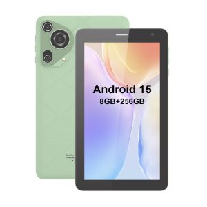 C idea 7 inch Wifi Tablet with Case 8+256GB Storage Quad Core Processor 600x1024 IPS Touchscreen CM528 Green