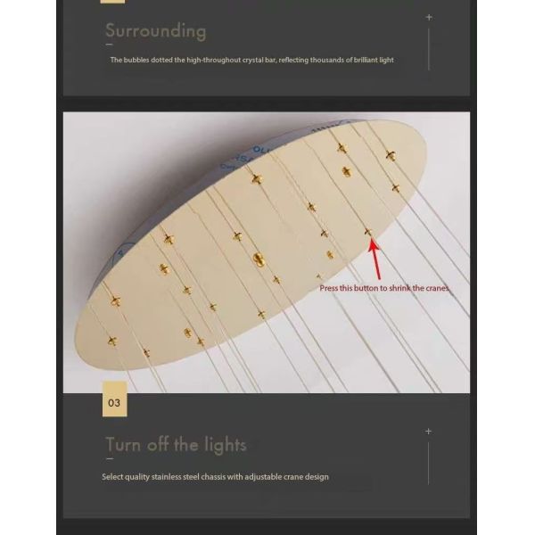 Hotel Corridor Staircase Crystal Stick Pendant Light Balcony Hallway Hanging Fixtures