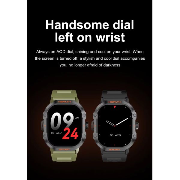 2.1inch Amoled Smart Watch HK24 Men Sports AI Voice Assistant Health Monitoring for men