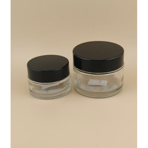 Buy Screw Lid Clear Glass Cream Jar For Customized Lotion at wholesale prices