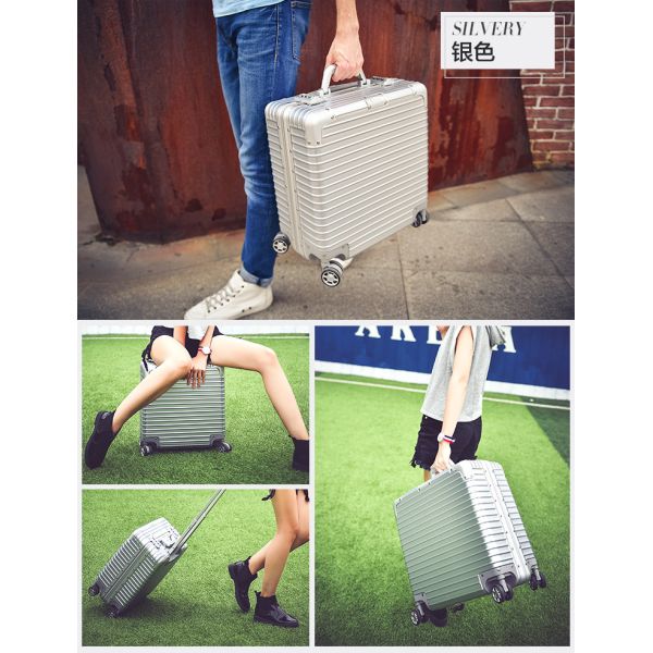 18 inch luggage, multifunctional small boarding luggage, business aluminum frame suitcase, men's and women's password 17 travel hard box