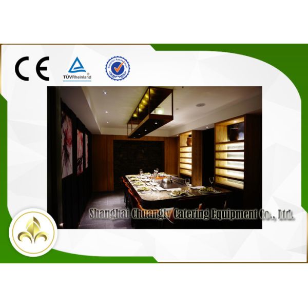 Flat Electric Grill Indoor 9 Seat Japanese Restaurant Table CE ISO9001 Certification