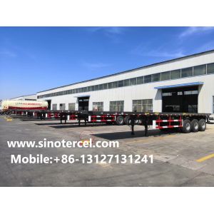 40 Foot 3 Axle Flat Bed Semi Trailer 40-50 Tons