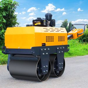 0.5ton Walk Behind Vibratory Road Roller Mini Double Drum Compactor for Sales
