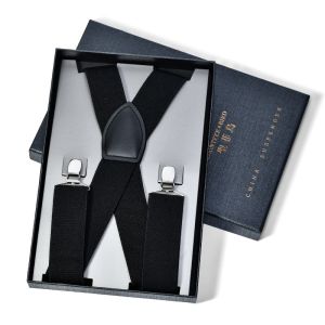 Trousers Mens Brown Leather Suspenders 118CM Braces Custom Printed Suspenders