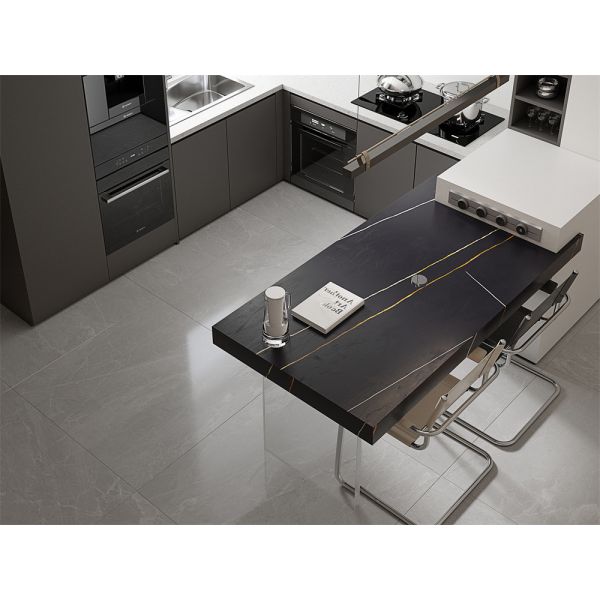 Buy Black Matte Sintered Stone Slabs 1420x2700mm for Bathroom Walls at wholesale prices