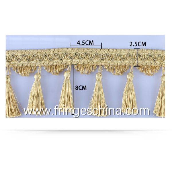 Handmade fashionable chain beads lace tassels fringes for curtain/sofa/pillow decoration