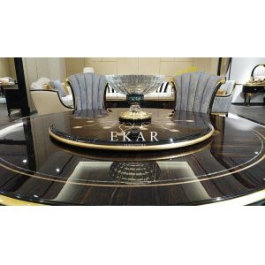 Italian Luxury Round Dining Table With Rotating Centre