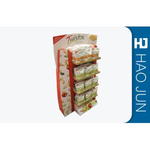 Quality Free Standing Cardboard Display Stands Glossy Lamination For Foods Retail for sale