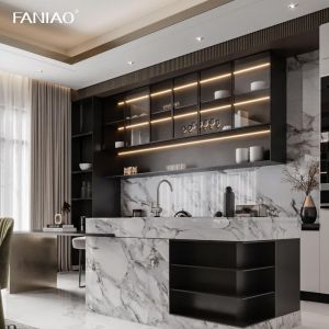 Full Set Smart Modern Style Customize Solid Wood Kitchen Cabinet For Villa