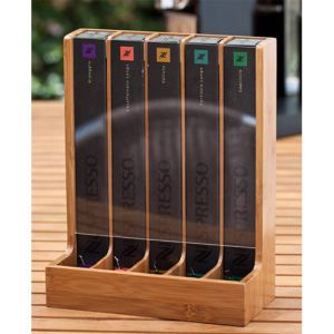 bamboo coffee capsule holder and dispenser