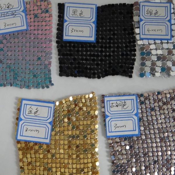 Aluminium Metallic Sequin Fabric Curtain Panels 4mm 8mm Customized