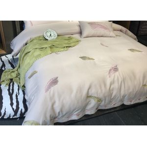 Cotton Blending Embroidered Twin Bed Duvet Covers And Shams Size Customized