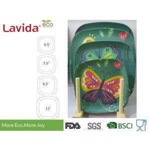 Fashinable home basic Bamboo Fibre Square Sandwich Plate Plant Fibre Square