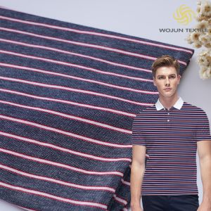 Durable And Good Texture Cotton Feel Haelthy Striped Knit Fabric For T-Shirt